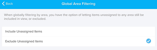 Mobile global filtering options